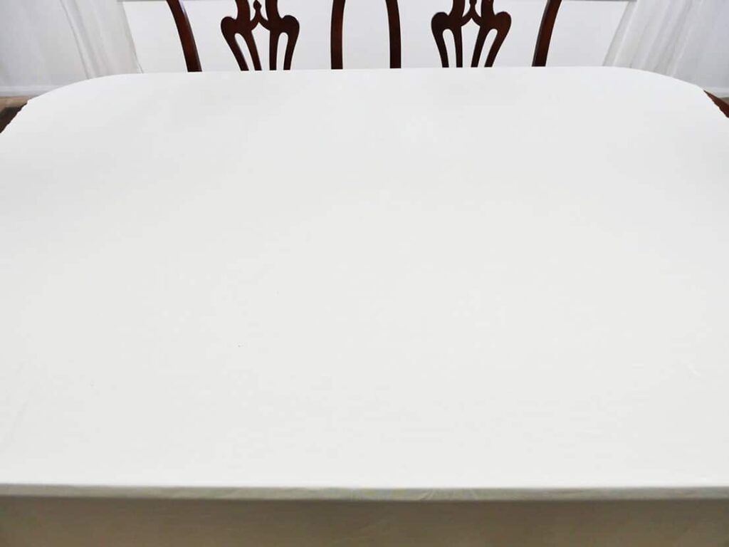 Cream fabric used as tablecloth