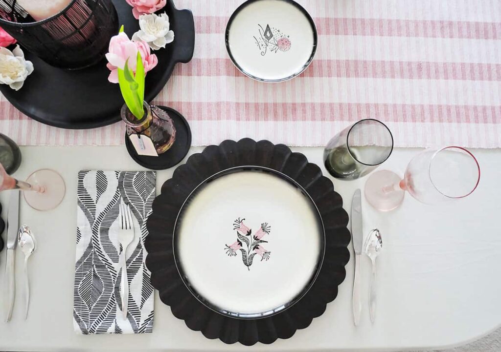 Overhead view of place setting