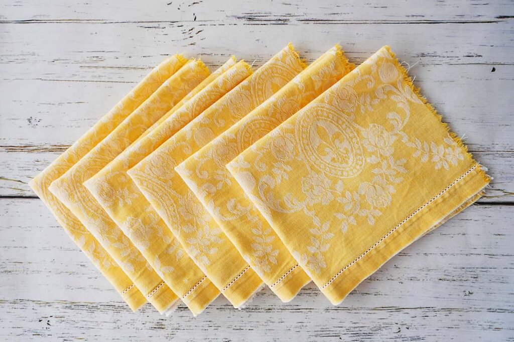 Completed yellow napkins