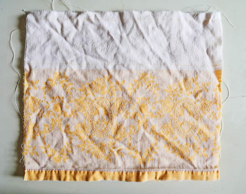 Completed yellow upcycled napkin