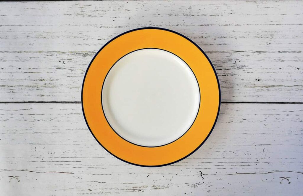 Yellow and blue plate