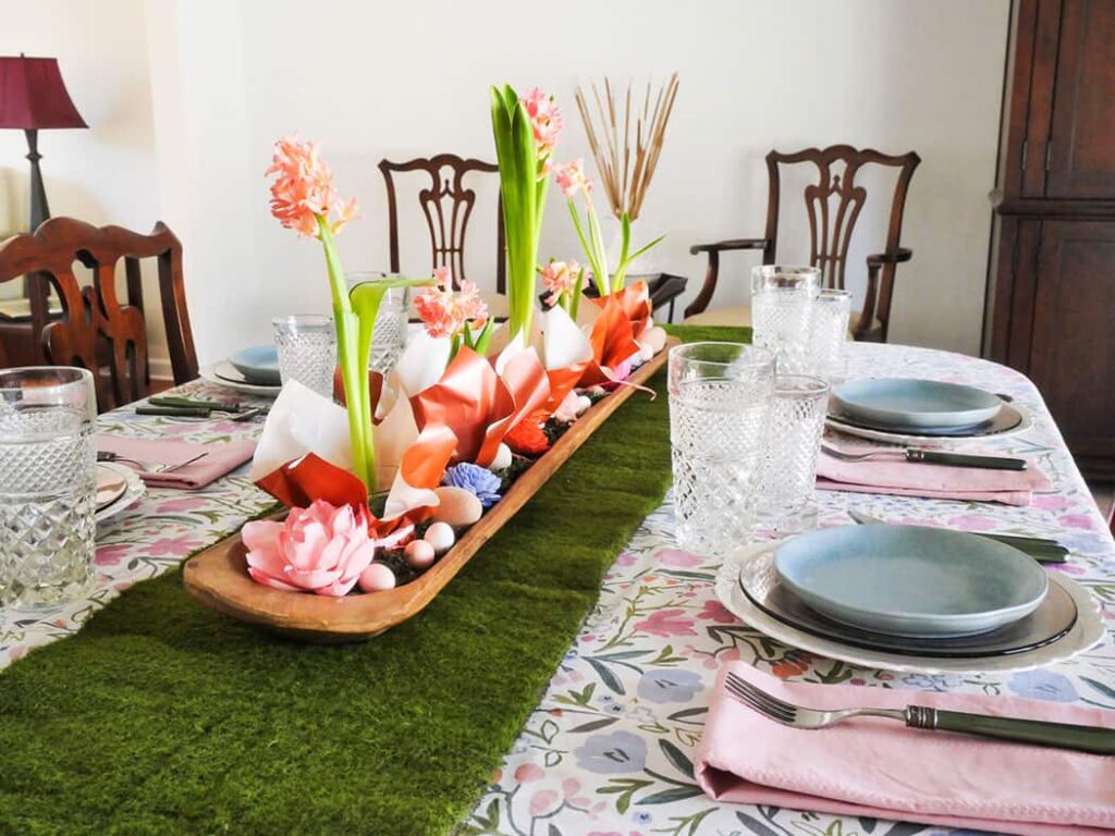Easy pretty Easter tablescape