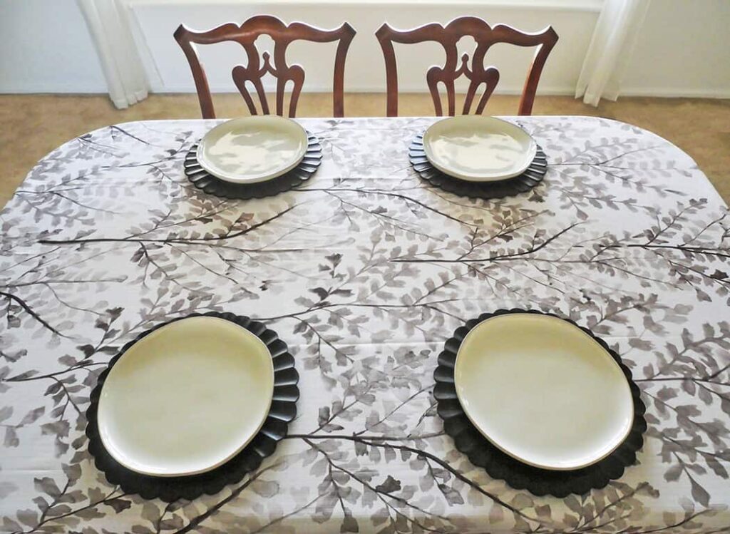 Dinner plates added on top of chargers