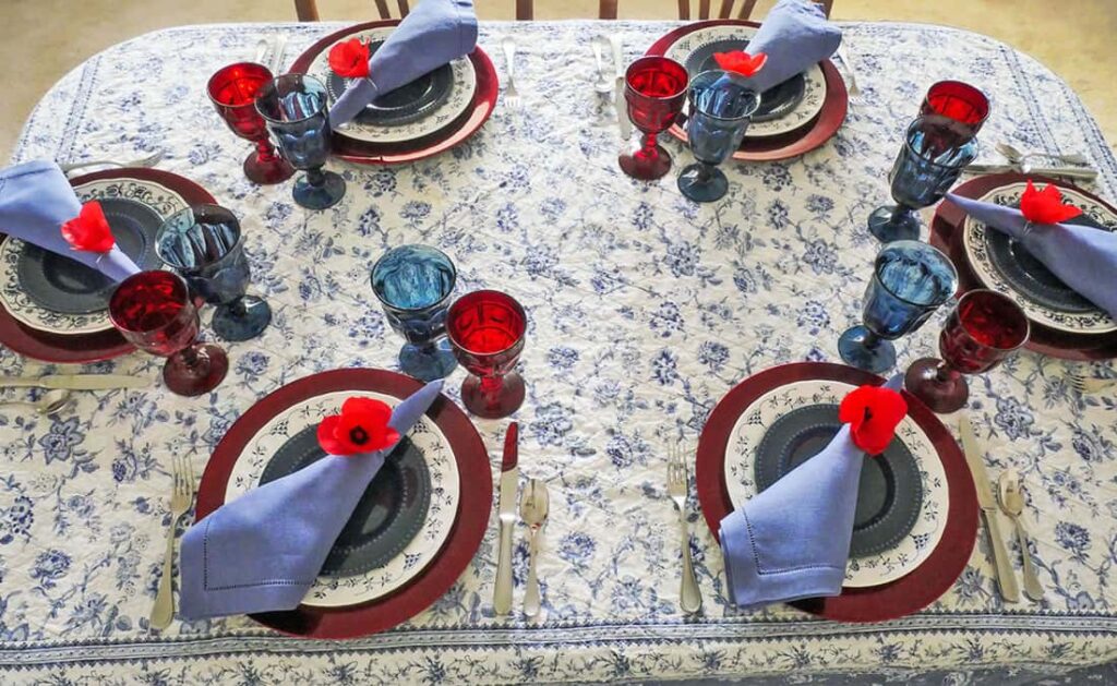 Completed Memorial Day place settings