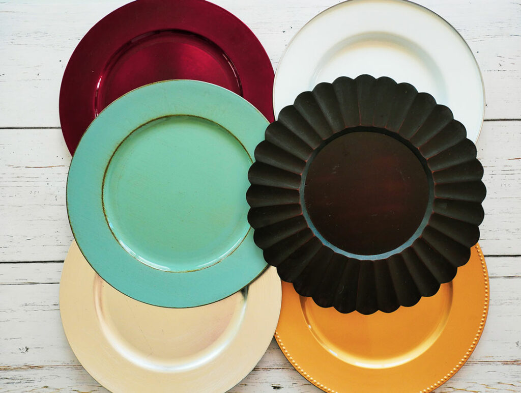 Charger Plates 101 - 6 different colors