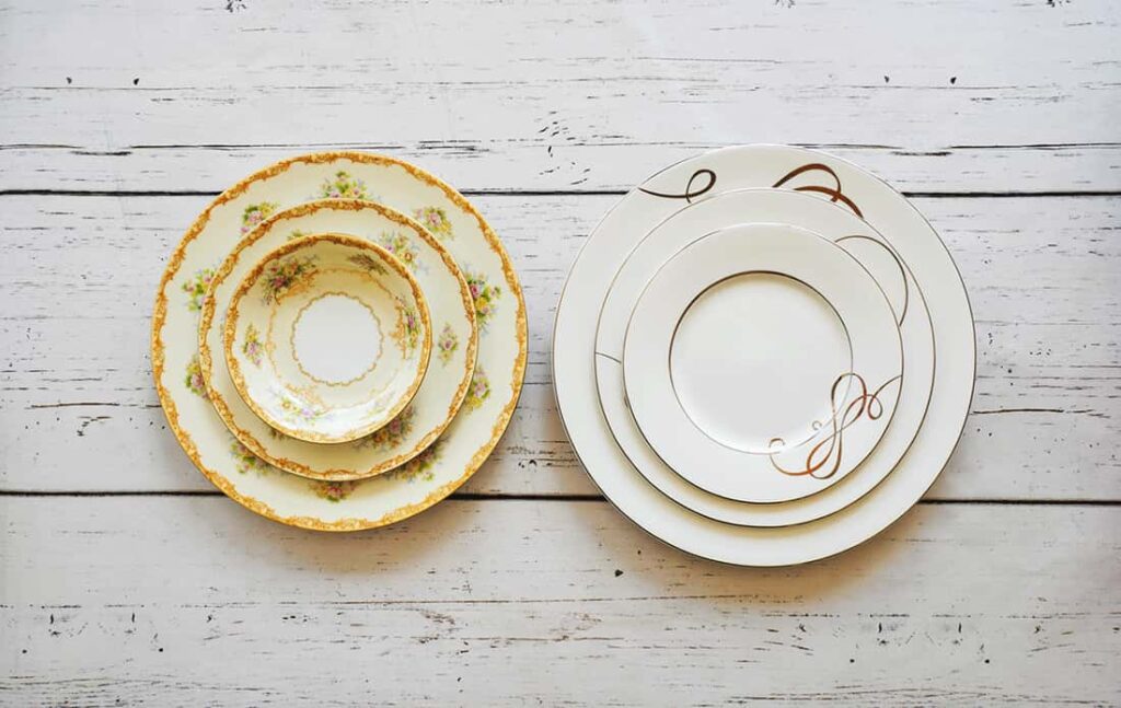 Two sets of china dishes
