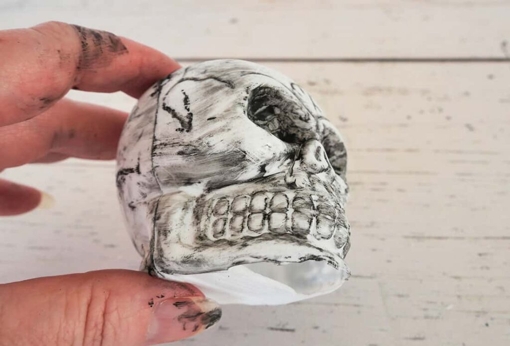 Side of skull painted