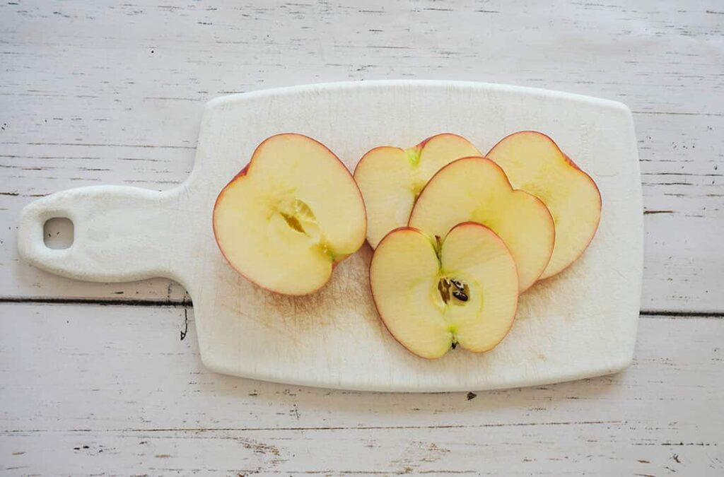 DIY Dried Apple Napkin Rings sliced.