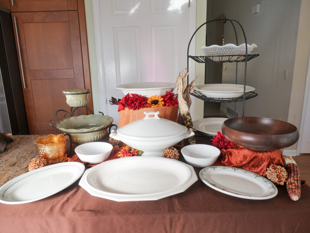 Completed small space buffet using vertical space.