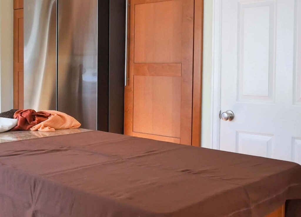 Brown tablecloth as the foundation.